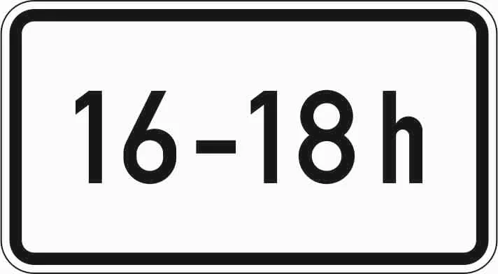 1040-30 - Zeitliche Beschränkung (16 - 18 Uhr) Verkehrsschild