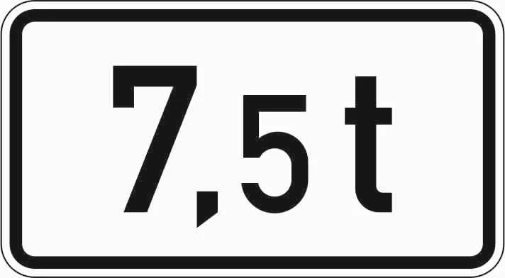 1053-33 - Gewichtsbeschränkung – 7,5 t Verkehrsschild