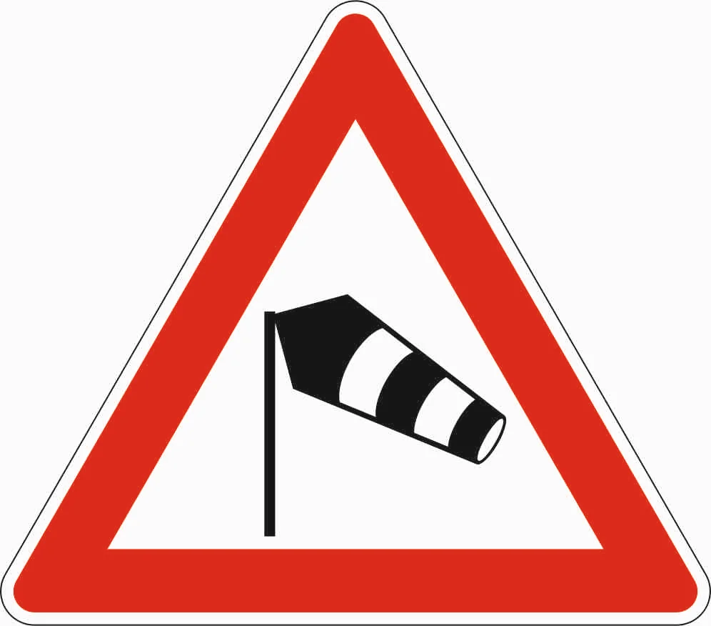 117-20 - Seitenwind von links Verkehrsschild