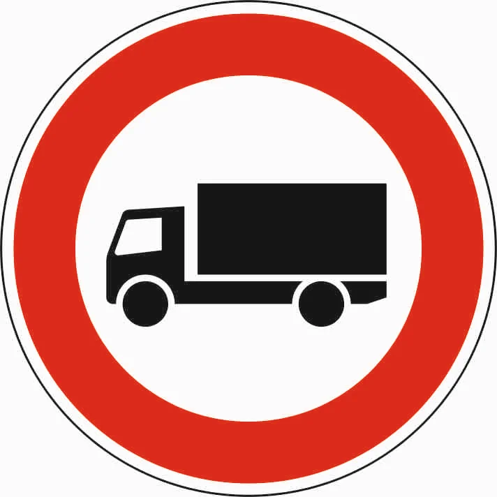 253 - Prohibido vehículos a motor de más de 3,5 t señal de tráfico