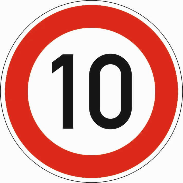 274-10 - Höchstgeschwindigkeit 10 km/h Verkehrsschild