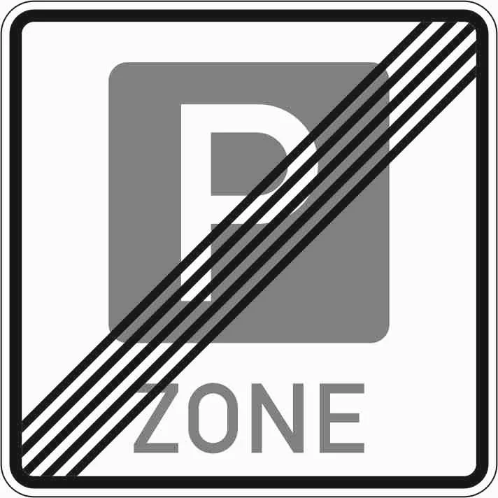 314.2 - Ende der Parkraumbewirtschaftungszone Verkehrsschild