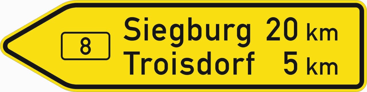 415-10 - Richtungspfeil auf Bundesstraßen – nach links zeigend Verkehrsschild