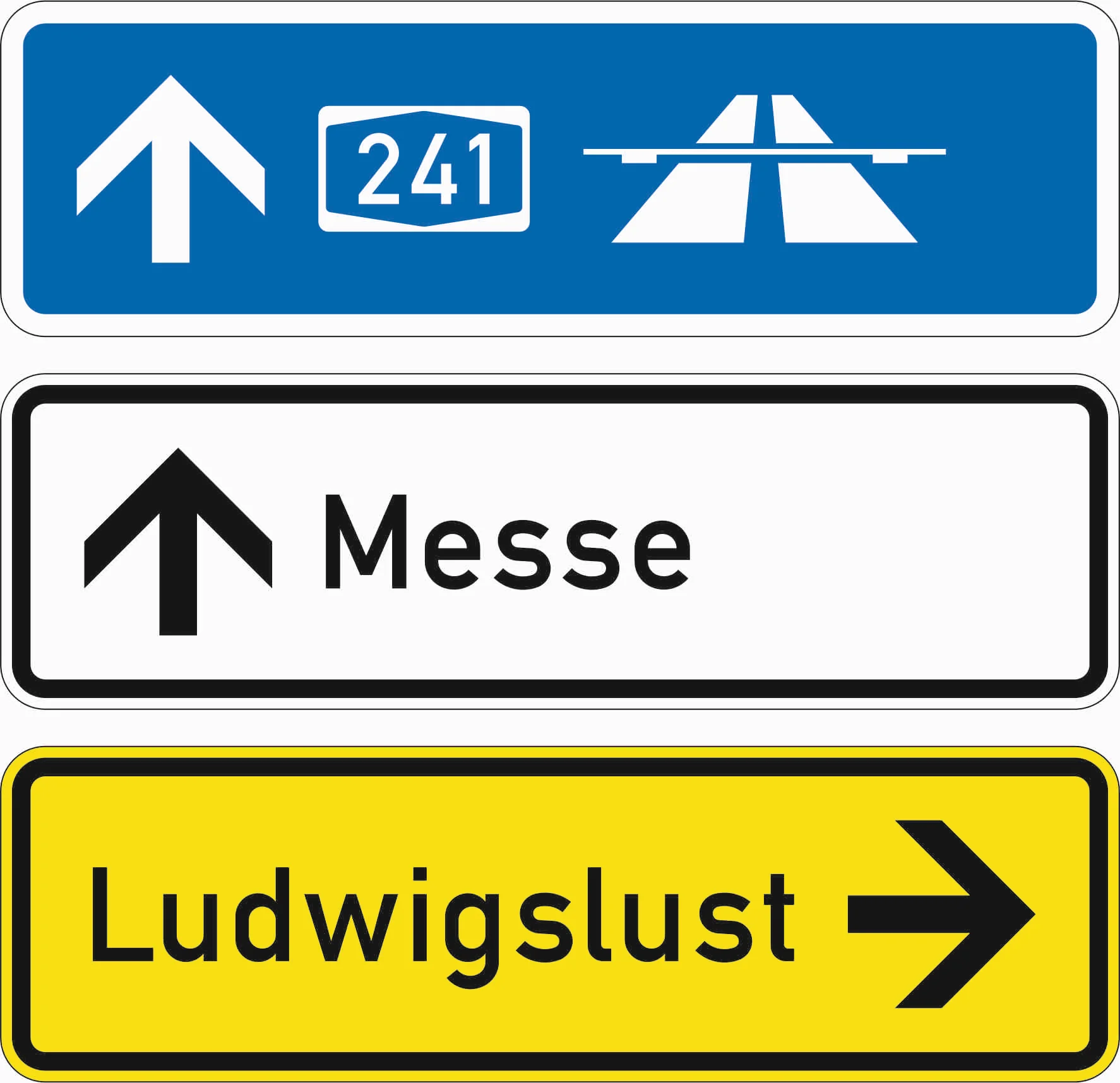434-53 - Tabellenwegweiser - aufgelöste Form (nur innerorts) ohne Bundesstraßennummer Verkehrsschild