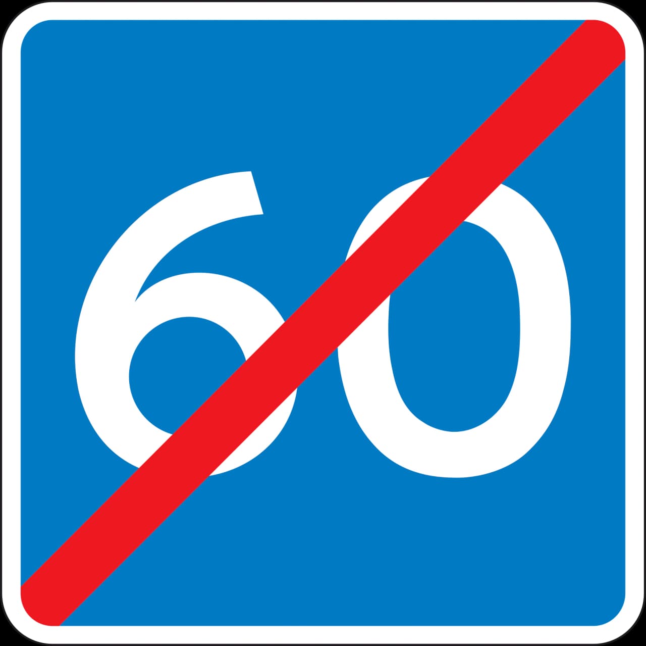 E40 - End of advisory maxspeed road sign