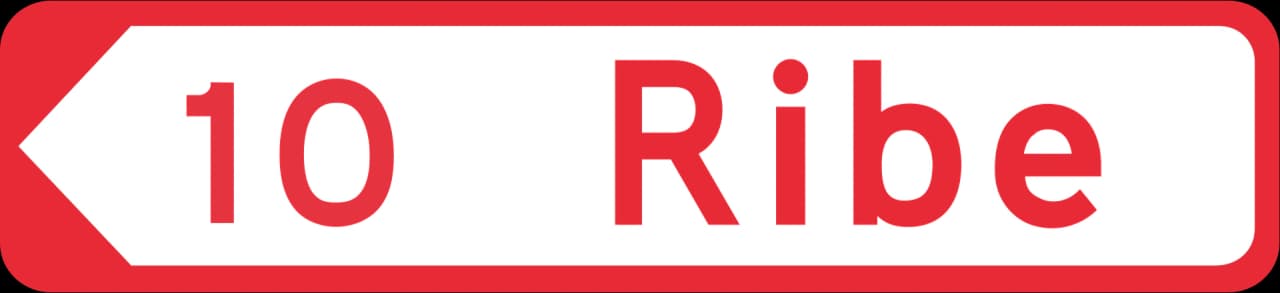 F11 - Flag-type direction sign road sign