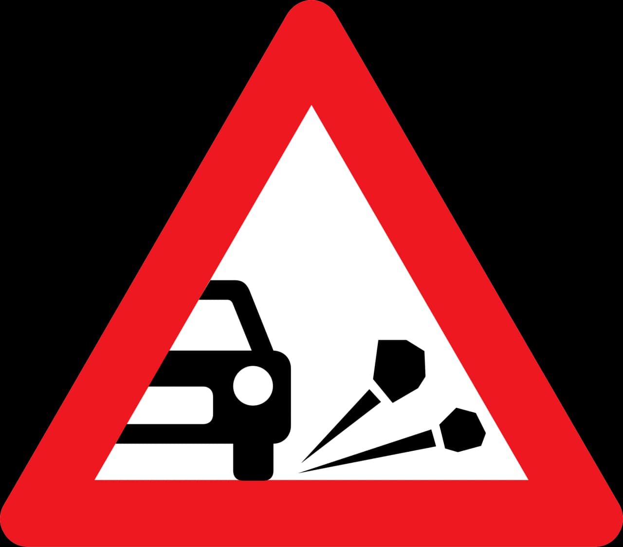A33 - Loose chippings road sign