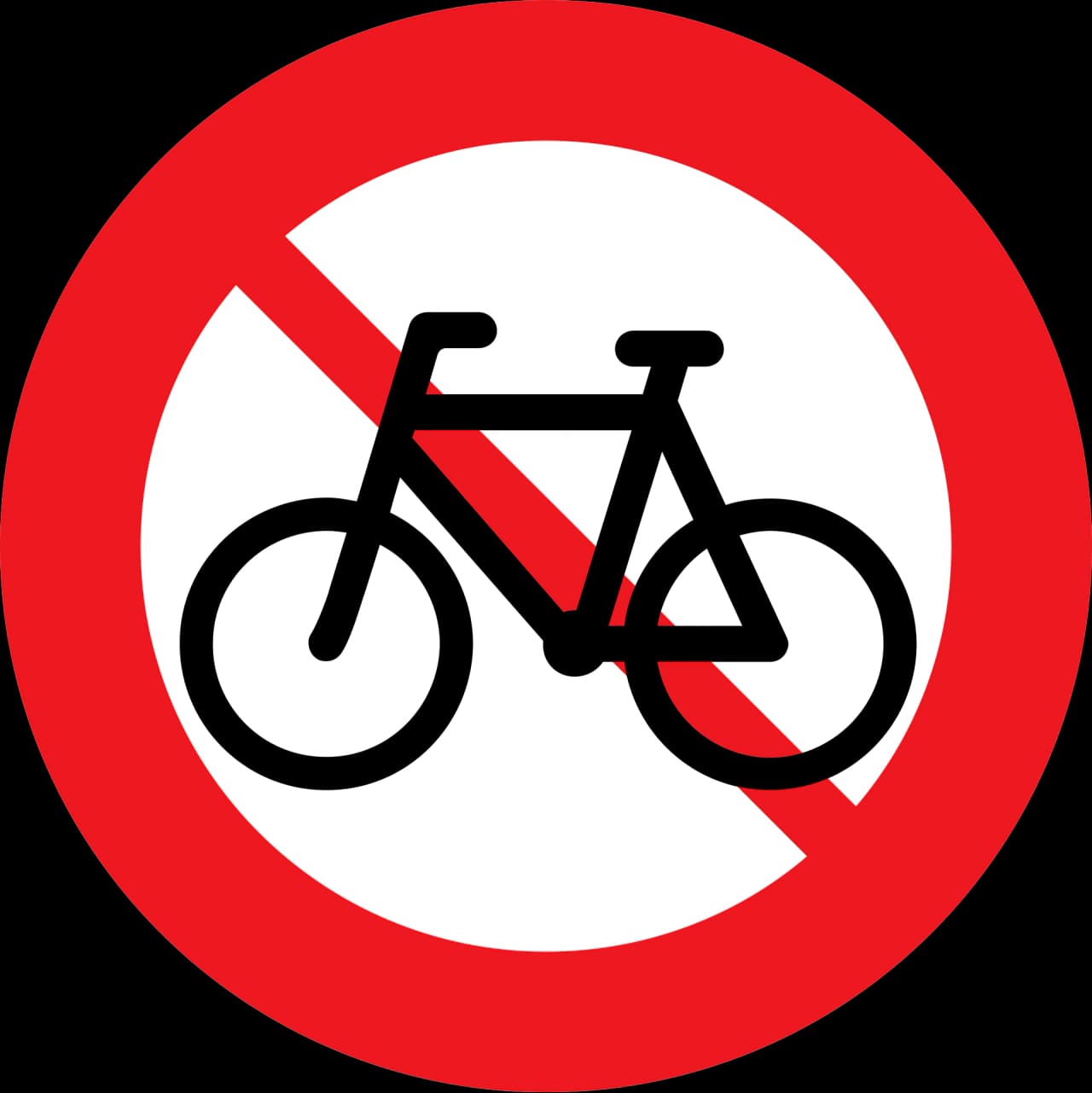 C25.1 - No bicycles or small mopeds road sign