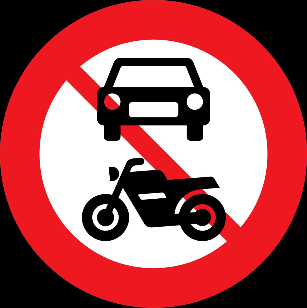 C22.1 - No motor vehicles road sign