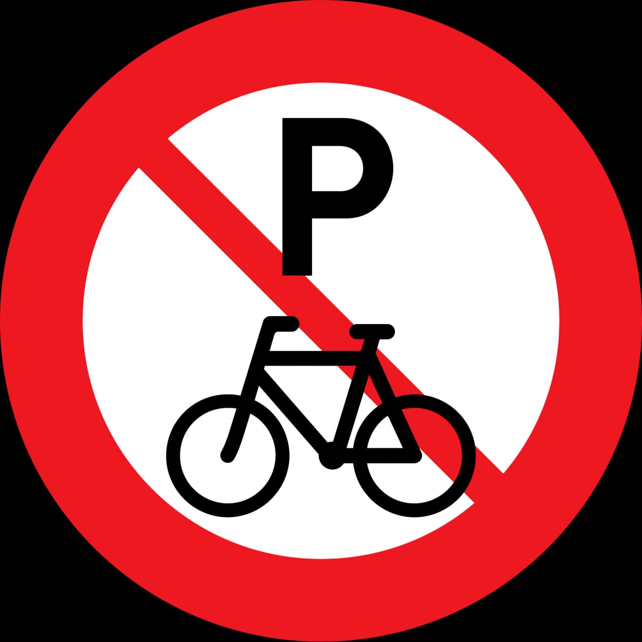 C63 - No parking for bicycles road sign