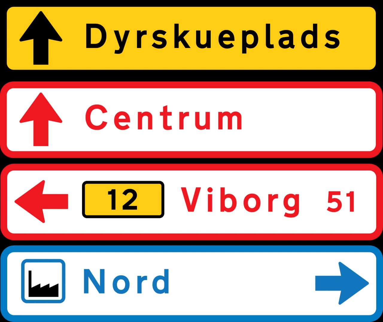 F18 - Stack-type direction signs road sign
