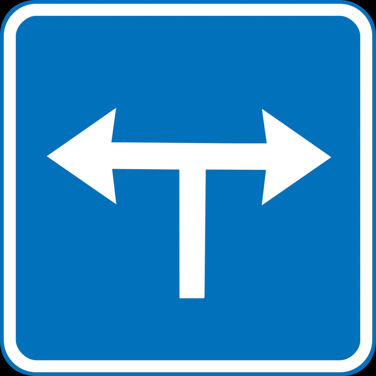 E11.8 - Turn left or right road sign