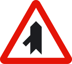 P-1d - Intersection with priority over merge from the left road sign