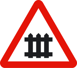 P-7 - Level crossing with barriers road sign