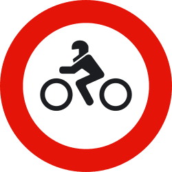 R-104 - No motorcycles road sign