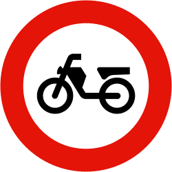 R-105 - No mopeds (and vehicles for people with reduced mobility) road sign
