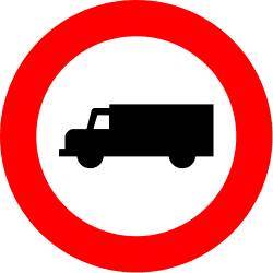 R-106 - No vehicles intended for the transport of goods road sign