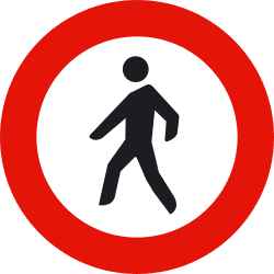R-116 - No pedestrians road sign