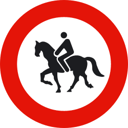 R-117 - No mounted animals road sign