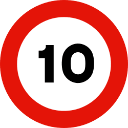 R-301 - Maximum speed limit (10 km/h) road sign