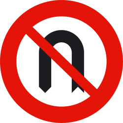 R-304 - No U-turn road sign