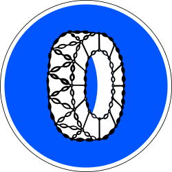 R-412 - Snow chains mandatory road sign