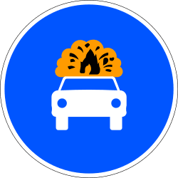 R-416 - Road for vehicles carrying explosives road sign