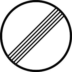 R-500 - End of all previously signed restrictions road sign