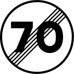 R-501 - End of speed limit road sign