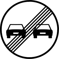 R-502 - End of no overtaking road sign