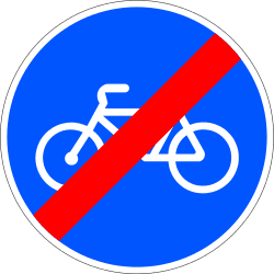 R-505 - End of road for bicycles road sign
