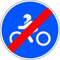 R-508 - End of road for motorcycles without sidecar road sign