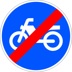 R-510 - End of road for mopeds road sign