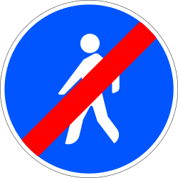 R-513 - End of road for pedestrians road sign