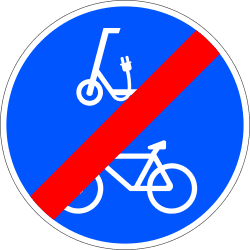 R-516 - End of road for personal mobility devices and bicycles road sign