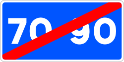 S-10 - End of recommended speed range road sign