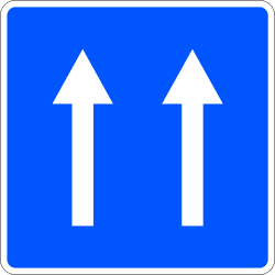 S-11a - One-way road (two lanes) road sign