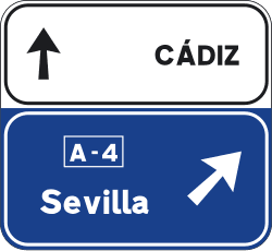 S-222a - Pre-signaling of directions to a highway or dual carriageway and own direction road sign