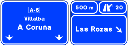 S-235a - Pre-signaling with signs on the highway or dual carriageway road towards any road and its own direction road sign