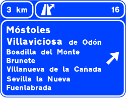 S-246 - Supplementary Advance Sign for Towns on a Motorway or Dual Carriageway road sign