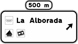 S-267 - Advance Sign for Various Services on a Conventional or Multi-lane Road road sign