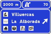 S-268 - Advance Sign for Various Services on a Motorway or Dual Carriageway road sign