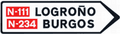 S-310 - Towns on various routes road sign