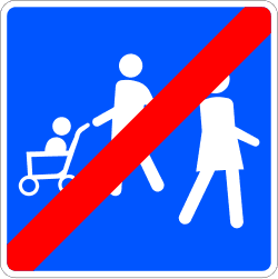 S-31a - End of Pedestrian Zone road sign