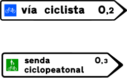 S-322 - Destination sign towards a cycle route or cycle path road sign