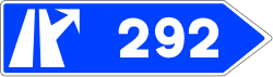 S-342 - Destination signs for immediate exit to the highway or dual carriageway road sign