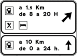 S-376 - Immediate Exit Sign for Services on Conventional Roads with Heavy Traffic and on Multi-lane Roads road sign