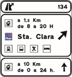 S-378 - Immediate Exit Sign for Services on a Motorway or Dual Carriageway road sign