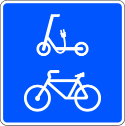 S-38 - Path reserved for bicycles and personal mobility devices road sign