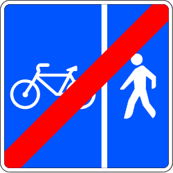 S-42 - End of path for pedestrians and bicycles road sign